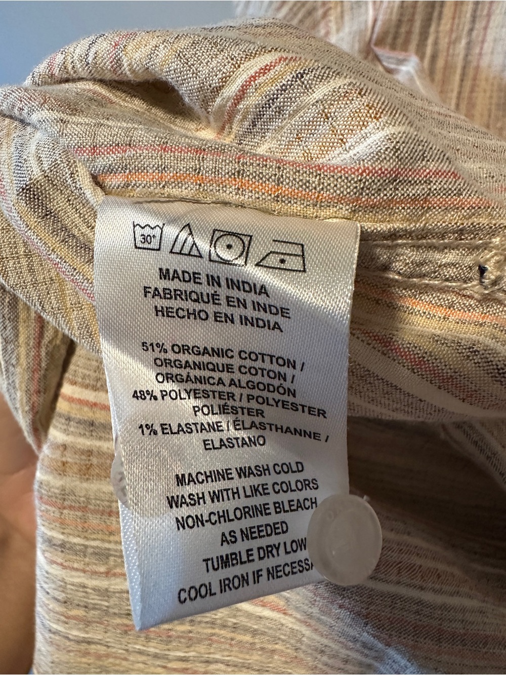 Medium | O’Neill | Golden Striped Button-Up Shirt Organic Cotton - Picture 7 of 7